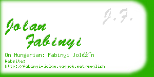 jolan fabinyi business card